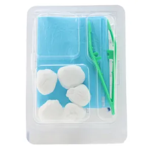 Set pansement stérile 1 champ + 2 pinces + 5 tampons Euromedis