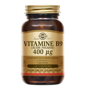 Solgar vitamine B9 0.4 mg comprimés femme enceinte