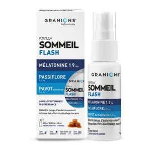 Spray Sommeil Flash Mélatonine, Passiflore, Pavot de Californie Granions