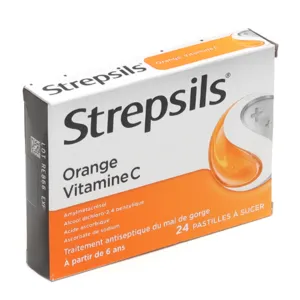 Strepsils pastille pour la gorge orange vitamine C