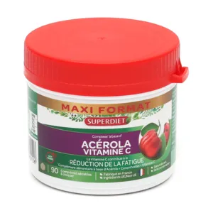 SuperDiet Acérola Vitamine C comprimés réduction fatigue
