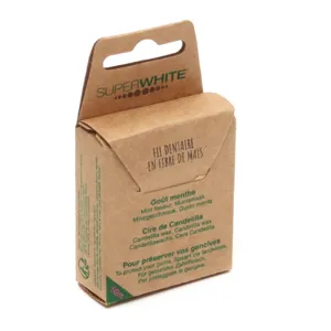 SuperWhite fil dentaire biodégradable ciré et mentholé