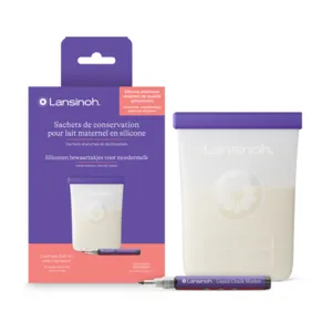 Lansinoh Sachets conservation lait maternel réutilisables en silicone