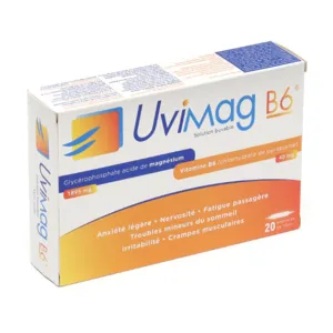 Uvimag B6 ampoules magnesium et vitamine B