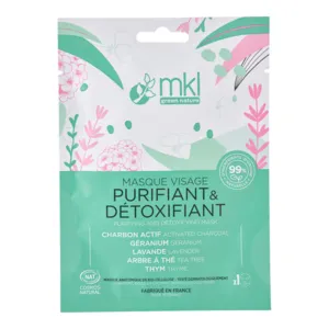 Masque visage purifiant détoxifiant MKL en biocellulose