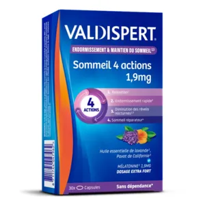 Capsules Valdispert 4 actions Mélatonine 1,9mg