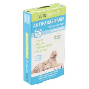 Collier Vetoform Antiparasitaire insectifuge chien et chiot