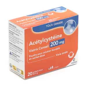 Viatris Acetylcysteine 200 mg poudre toux grasse