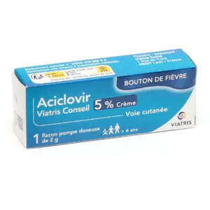 Aciclovir bouton de fièvre 5% pommade flacon pompe
