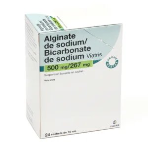 Alginate de sodium Bicarbonate de sodium medicament estomac