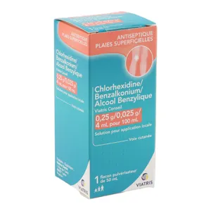 Antiseptique Chlorhexidine Benzalkonium alcool benzylique