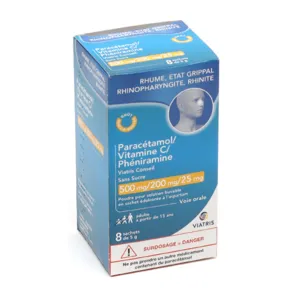 Viatris Paracétamol Vitamine C Phéniramine sachet état grippal