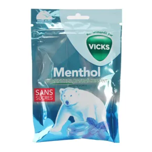 Bonbons Vicks sans sucres au menthol rafraichissant Menthe forte
