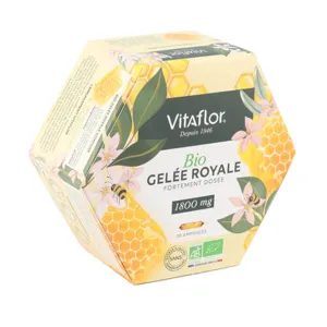 Gelée royale Vitaflor bio 1800 mg fortement dosée ampoules