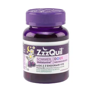 ZzzQuil Doux Sommeil gummies mélatonine