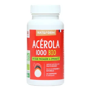 Nat & Form Acérola 1000 Bio comprimés vitamine C