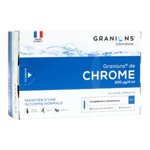 Granions chrome 200 µg complément alimentaire en ampoule