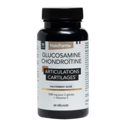 Gélules Articulations Glucosamine et Chondroïtine 1000 mg Nat et Form
