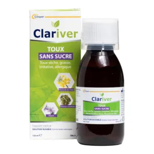 Clariver sirop sans sucre toux grasse et sèche