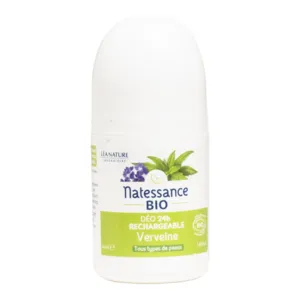 Natessance déo bille sans aluminium 24h verveine bio rechargeable