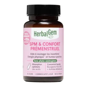 Gélules SPM et Confort prémenstruel HerbalGem Gemmocaps