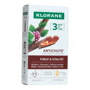 Klorane Antichute Force et Vitalité capsules cheveux ongles