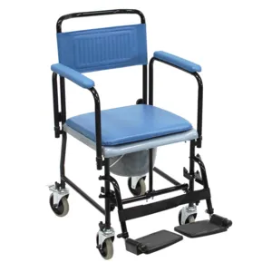 Chaise percée pliante à roulettes