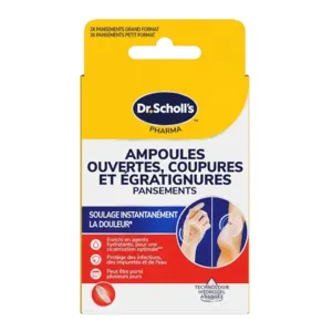 Pansements hydrogel Scholl Ampoules ouvertes coupures égratignures