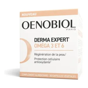 Capsules peau Oenobiol Derma Expert Oméga 3 et 6