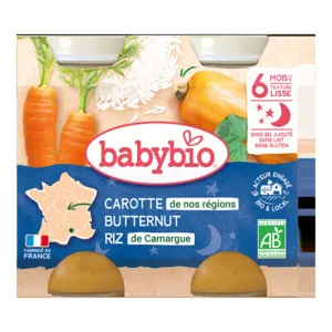 Babybio Petit pot bébé Carotte Butternut Riz