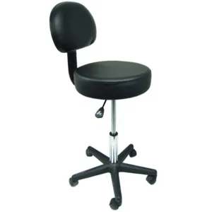 Hermes Tabouret à roulettes réglable en hauteur avec dossier