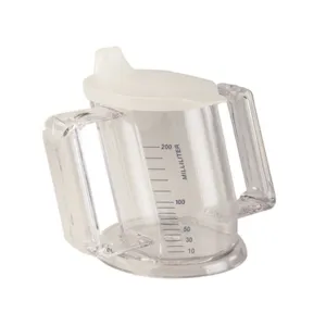 Verre ergonomique 2 anses gradué avec couvercle à bec